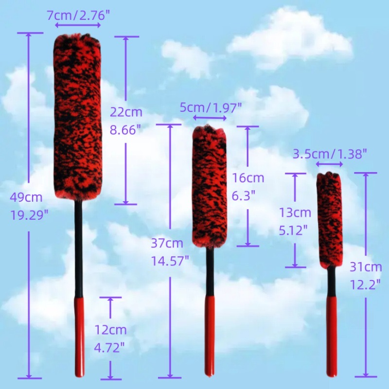 Pack of 3 Microfiber barrel brush